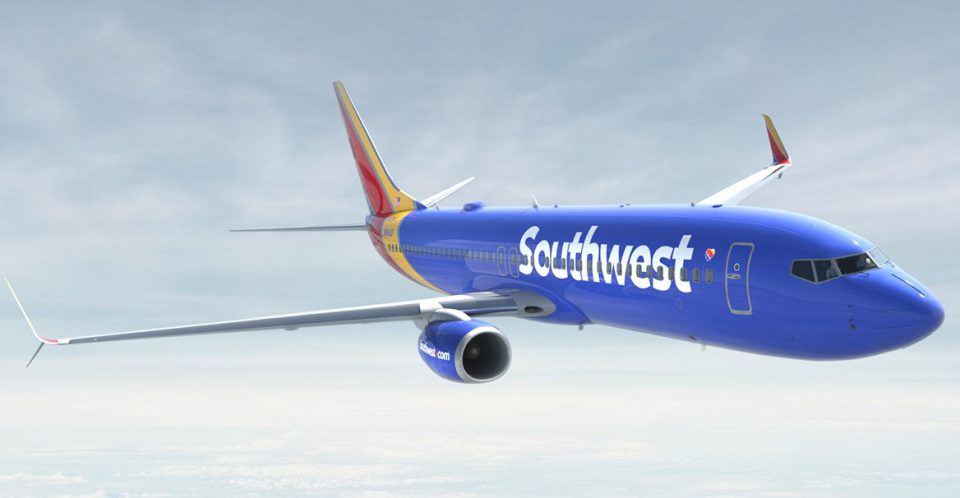 Southwest Airlines Boeing 737 in flight