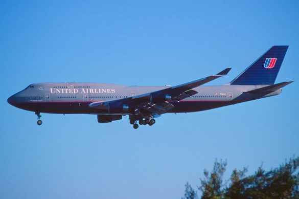 United's 747 in the grey ghost paint scheme.