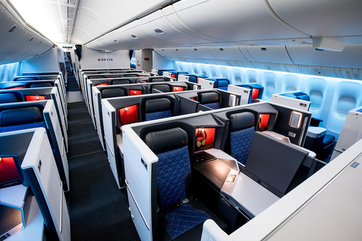 Delta's 777 Delta One Cabin