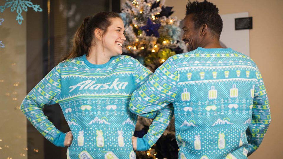 Alaska Airlines ugly sweaters