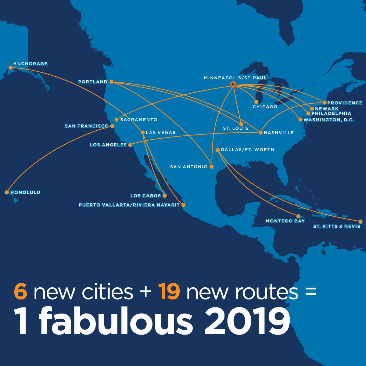 Sun Country Airlines Announces 19 New Nonstop Routes Go Jetting