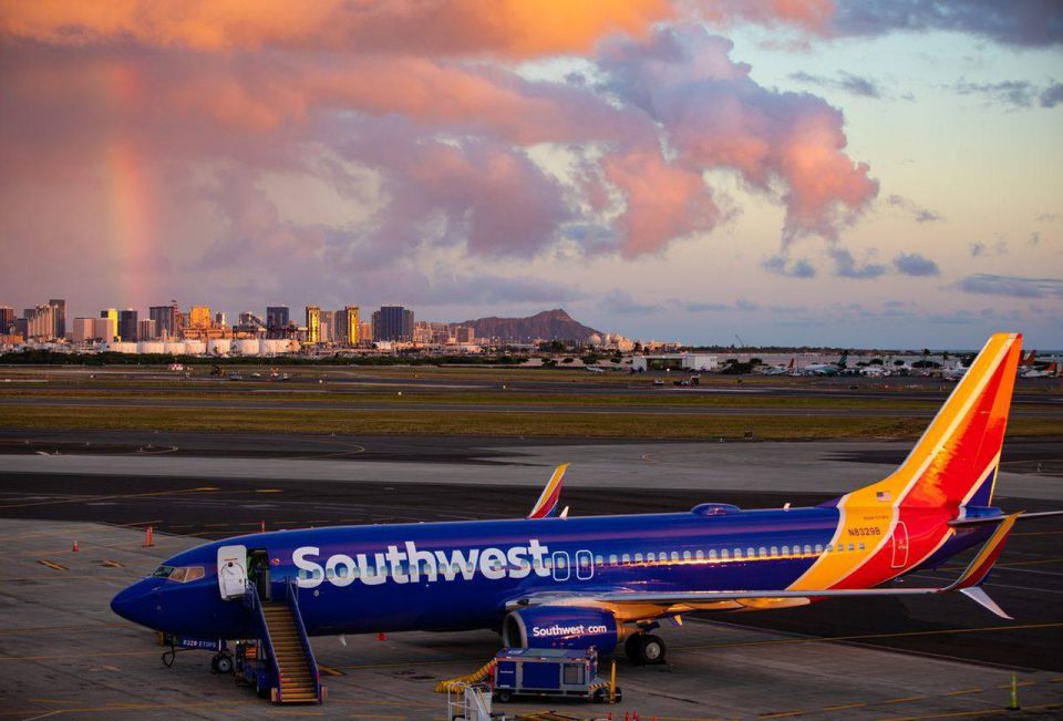 Southwest Airlines flight at Honolulu