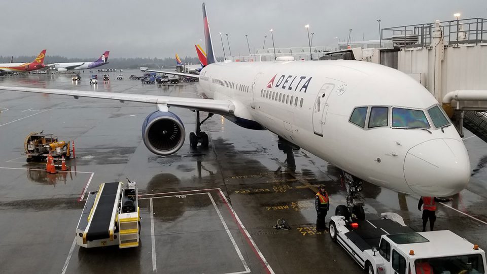 Delta aircraft in Seattle