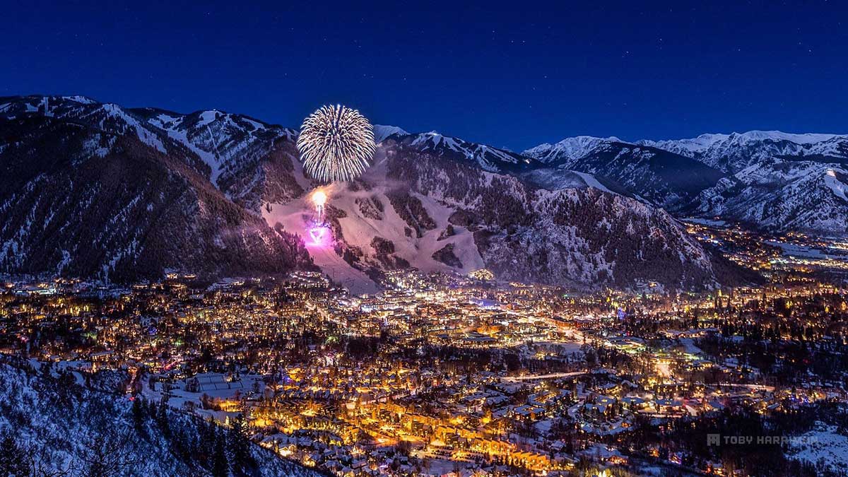 Aspen, Colorado at night