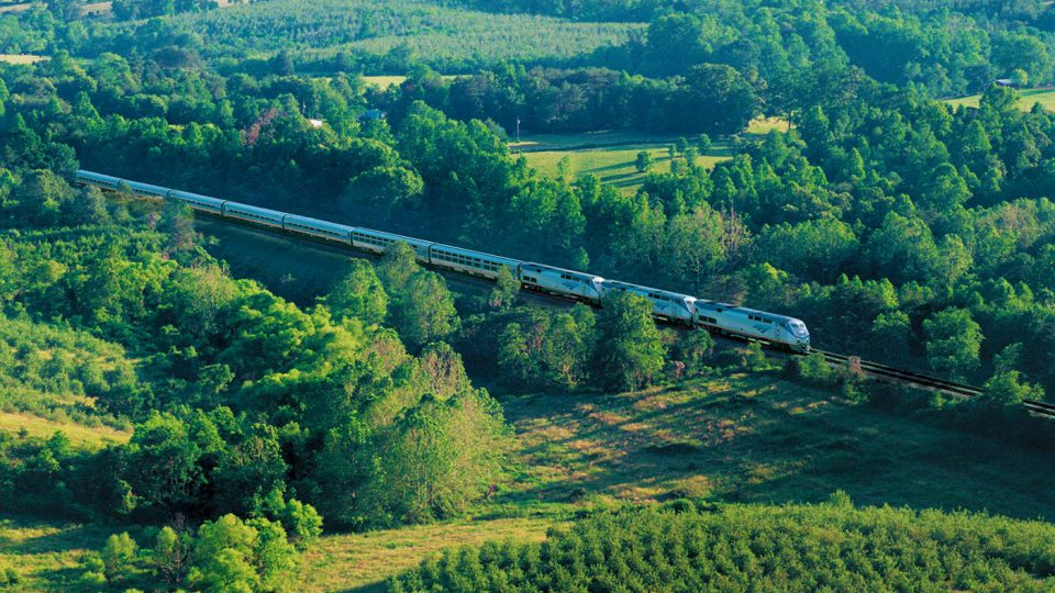 Amtrak train in Virginia