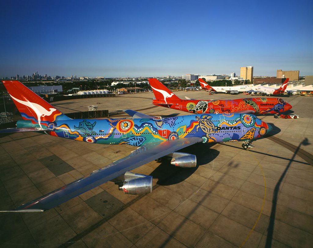 Qantas 747s in Indigenous liveries.