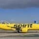Bright yellow Spirit aircraft